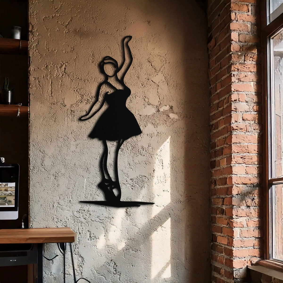 Elegant Ballerina Metal Wall Art – Graceful Dance Silhouette for Home Decor- KAF626 by Enova Art
