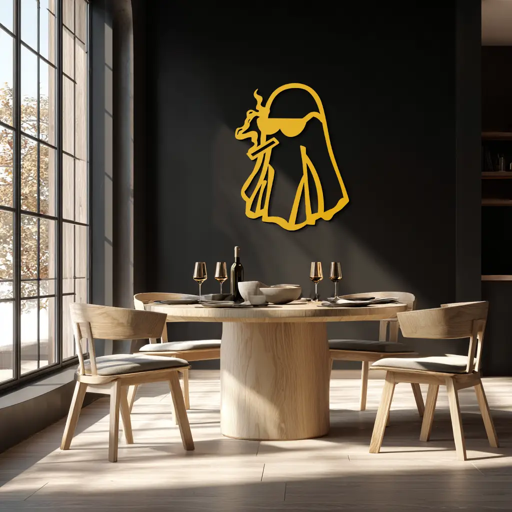 Cool Ghost Metal Wall Art – Smoking Ghost with Sunglasses Modern Decor- KAF629 by Enova Art