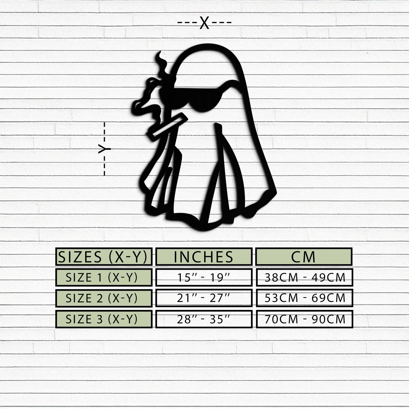 Cool Ghost Metal Wall Art – Smoking Ghost with Sunglasses Modern Decor- KAF629 by Enova Art