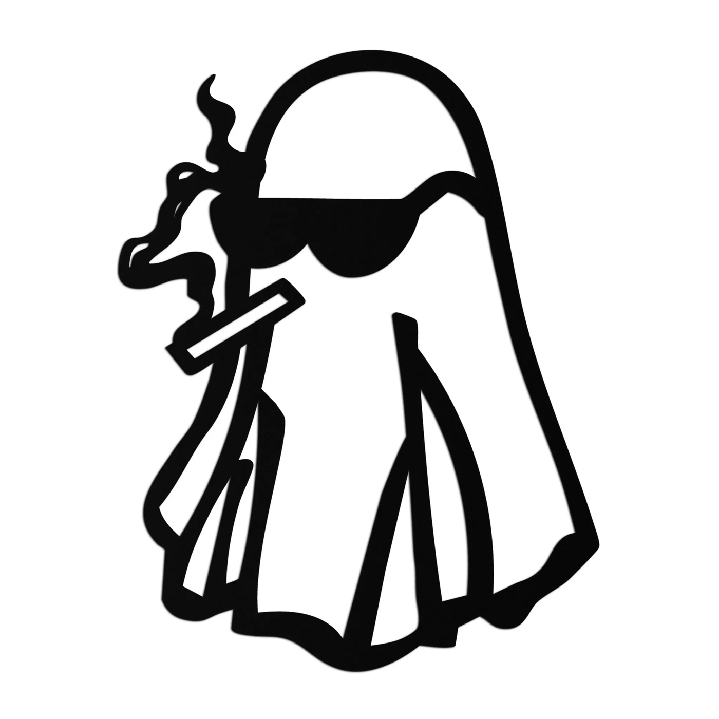 Cool Ghost Metal Wall Art – Smoking Ghost with Sunglasses Modern Decor- KAF629 by Enova Art
