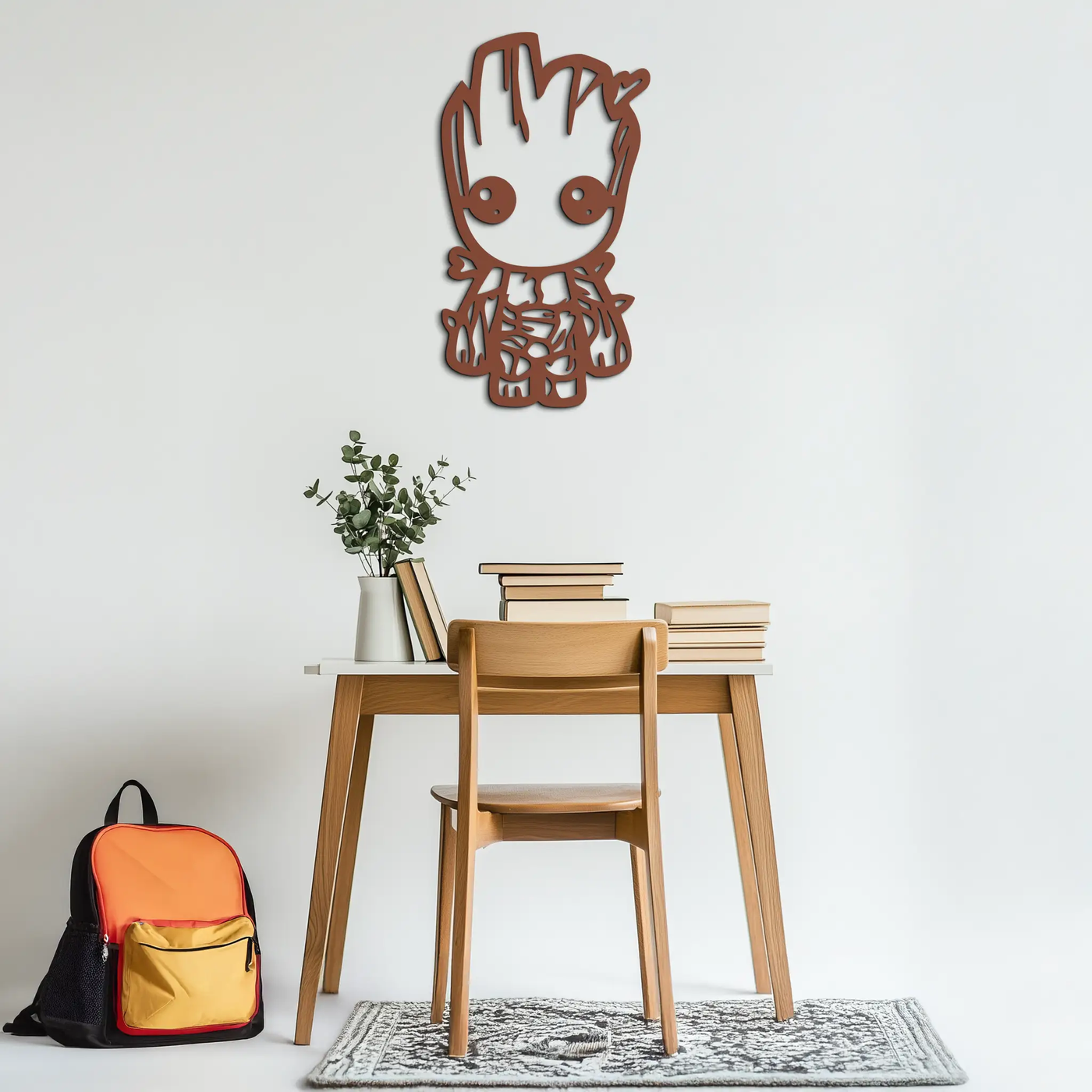 Baby Groot Silhouette Metal Wall Art – Cute Comic Character Metal Decor for Kids and Fans- KAF636 by Enova Art