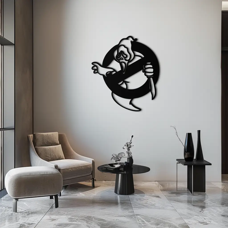 Ghost Scream Inspired Metal Wall Art – Horror Comedy Themed Home Decor Panel- KAF638 by Enova Art