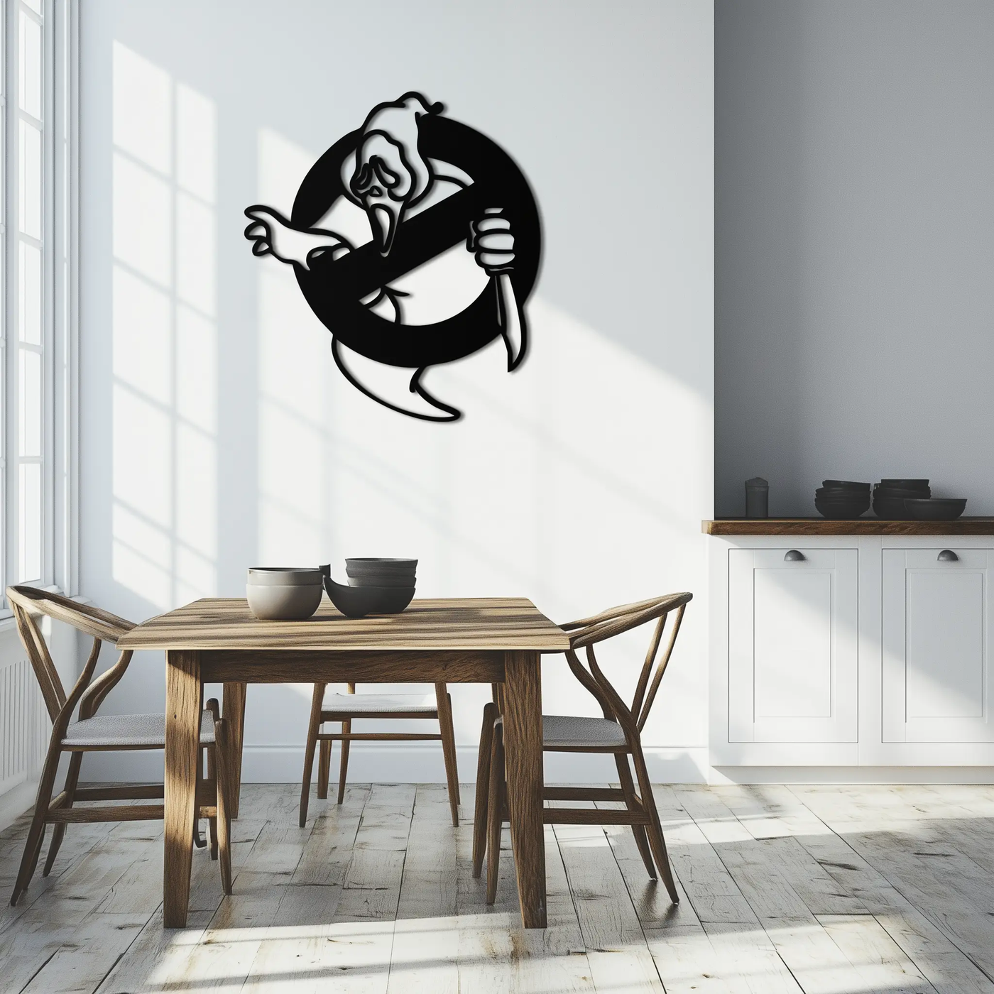 Ghost Scream Inspired Metal Wall Art – Horror Comedy Themed Home Decor Panel- KAF638 by Enova Art