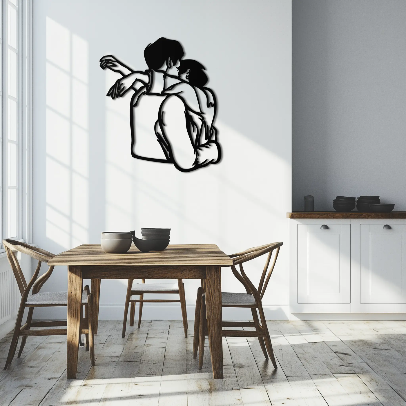 Embracing Couple Metal Wall Art – Romantic Silhouette for Modern Interiors- KAF647 by Enova Art