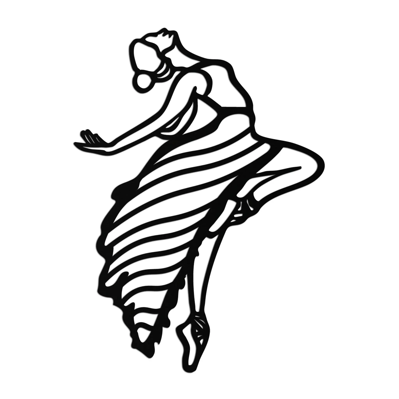 Dancing Woman Metal Wall Art – Graceful Silhouette Décor for Artistic Spaces- KAF648 by Enova Art