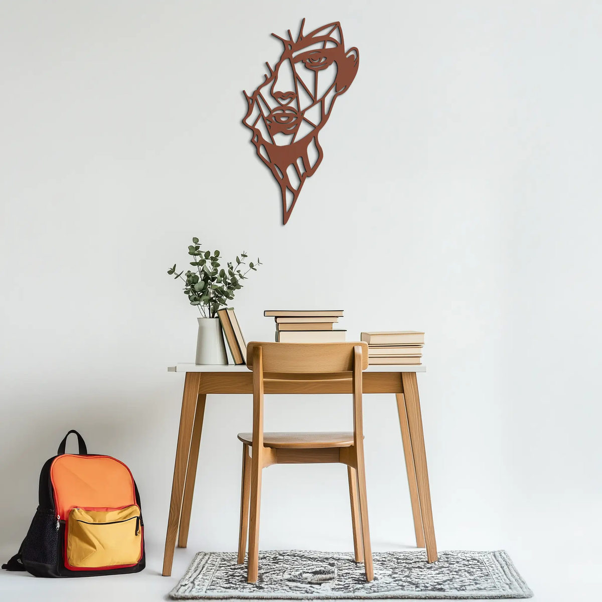 Abstract Line Art Woman Face Metal Wall Art – Modern Feminine Silhouette Decor- KAF650 by Enova Art