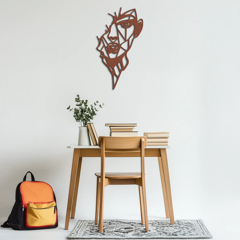 Abstract Line Art Woman Face Metal Wall Art – Modern Feminine Silhouette Decor- KAF650 by Enova Art