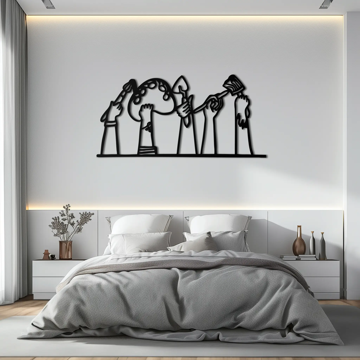 Paint Brushes Metal Wall Art – Creative Studio Decor for Artists and Art Lovers- KAF652 by Enova Art