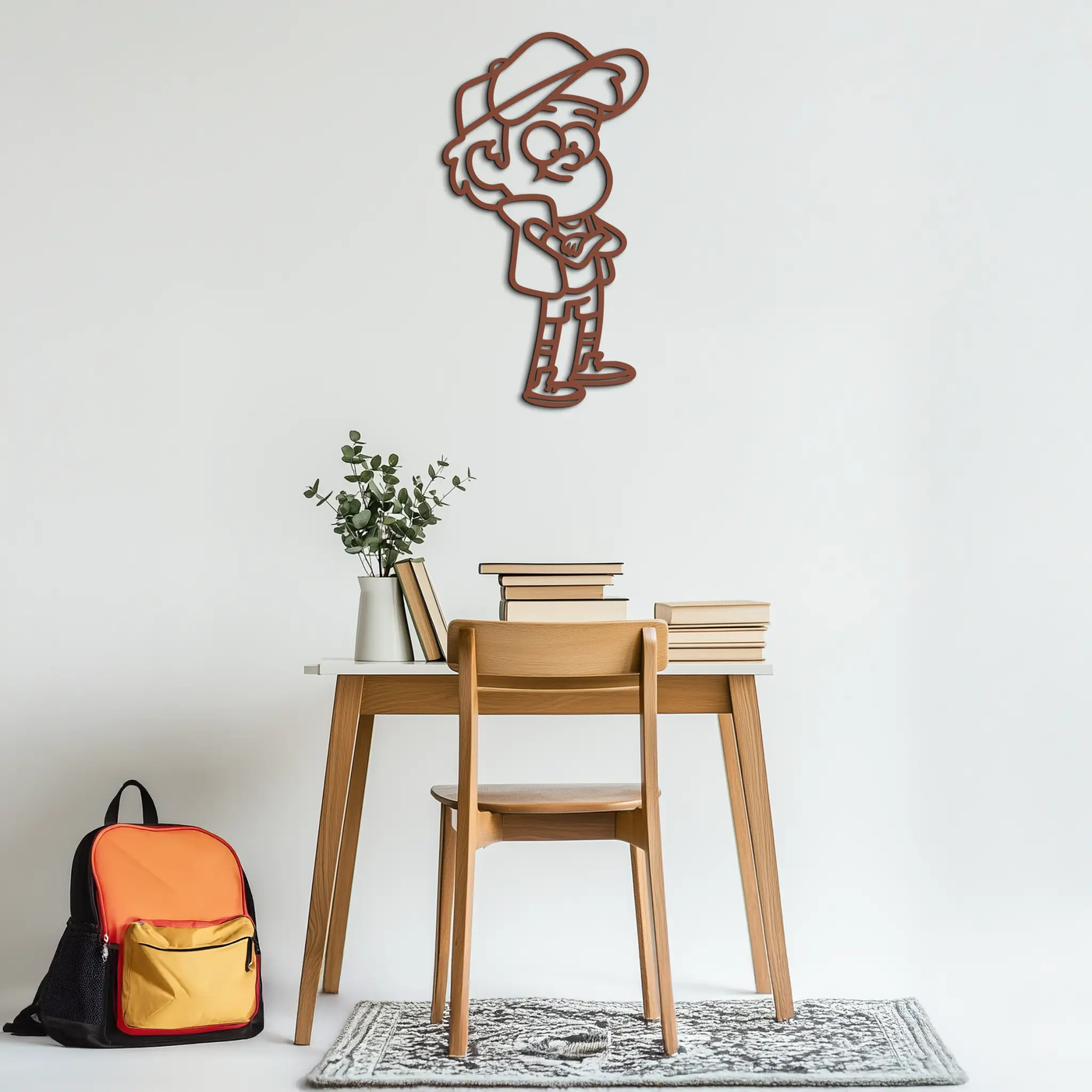 Dipper Pines Metal Wall Art – Gravity Falls-Inspired Silhouette for Fans and Collectors- KAF654 by Enova Art