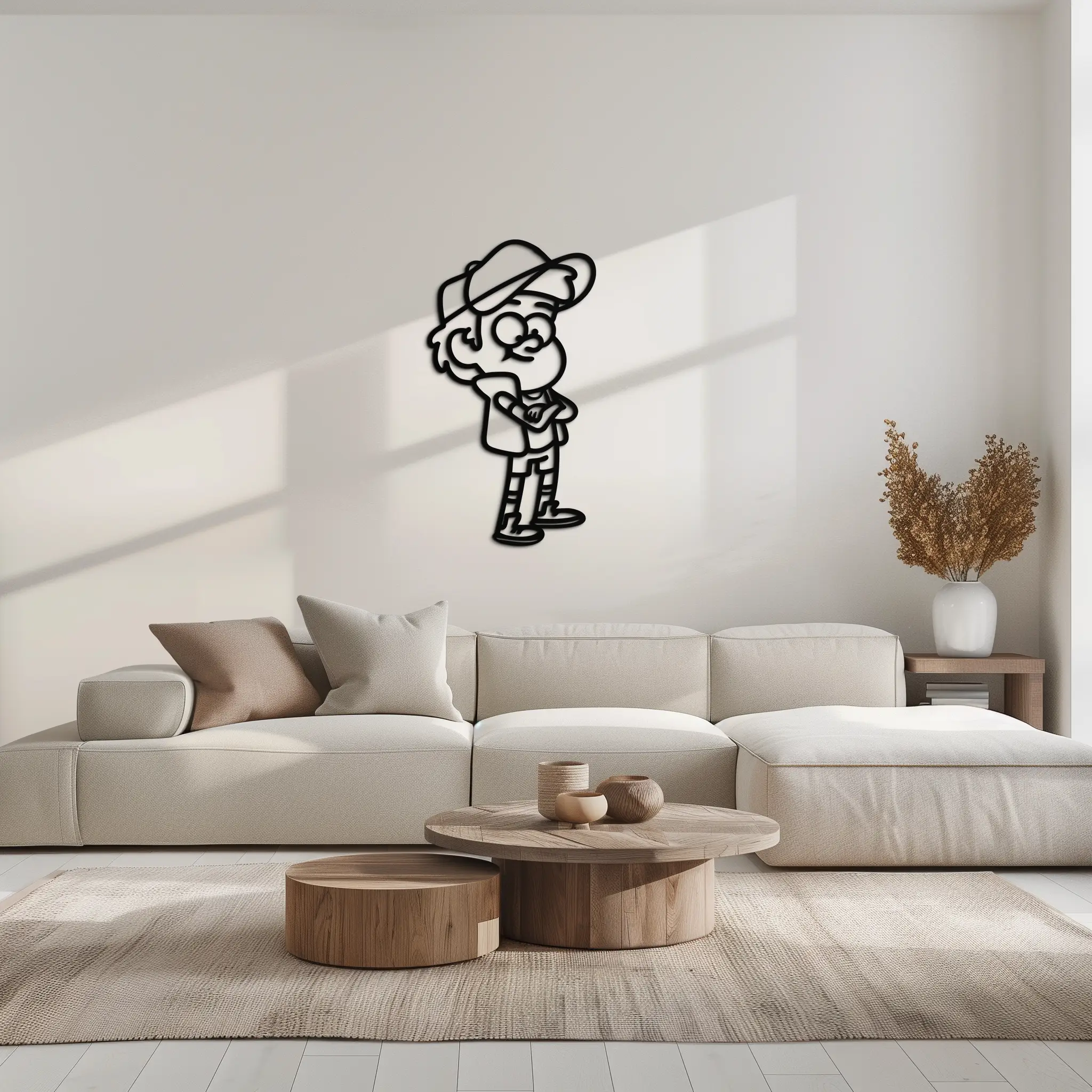 Dipper Pines Metal Wall Art – Gravity Falls-Inspired Silhouette for Fans and Collectors- KAF654 by Enova Art