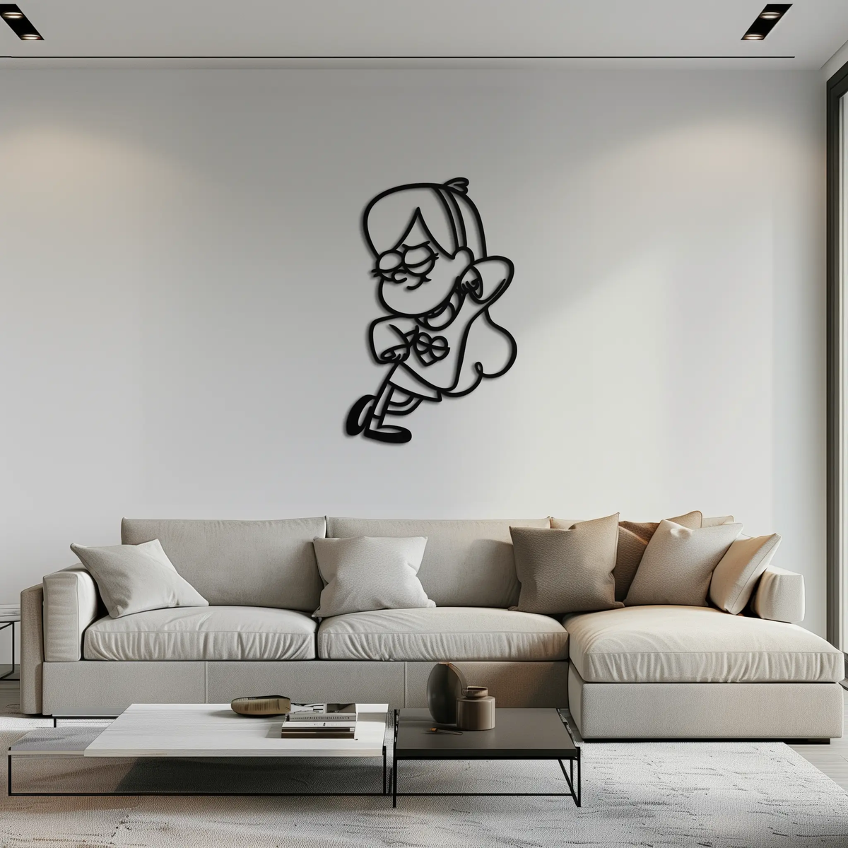 Mabel Pines Metal Wall Art – Gravity Falls-Inspired Playful Silhouette for Fans- KAF655 by Enova Art