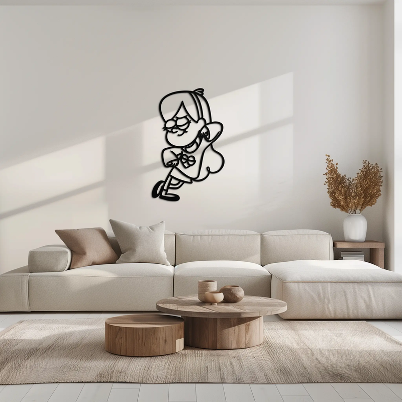 Mabel Pines Metal Wall Art – Gravity Falls-Inspired Playful Silhouette for Fans- KAF655 by Enova Art