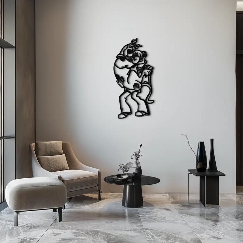 Shaggy Metal Wall Art – Scooby-Doo-Inspired Silhouette for Cartoon Fans- KAF656 by Enova Art