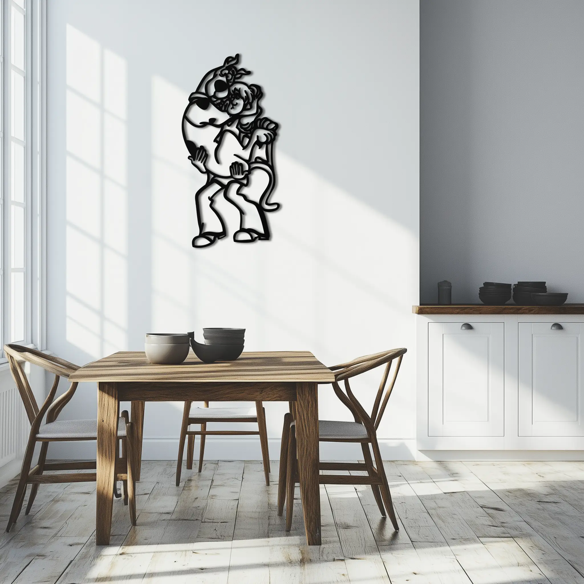 Shaggy Metal Wall Art – Scooby-Doo-Inspired Silhouette for Cartoon Fans- KAF656 by Enova Art