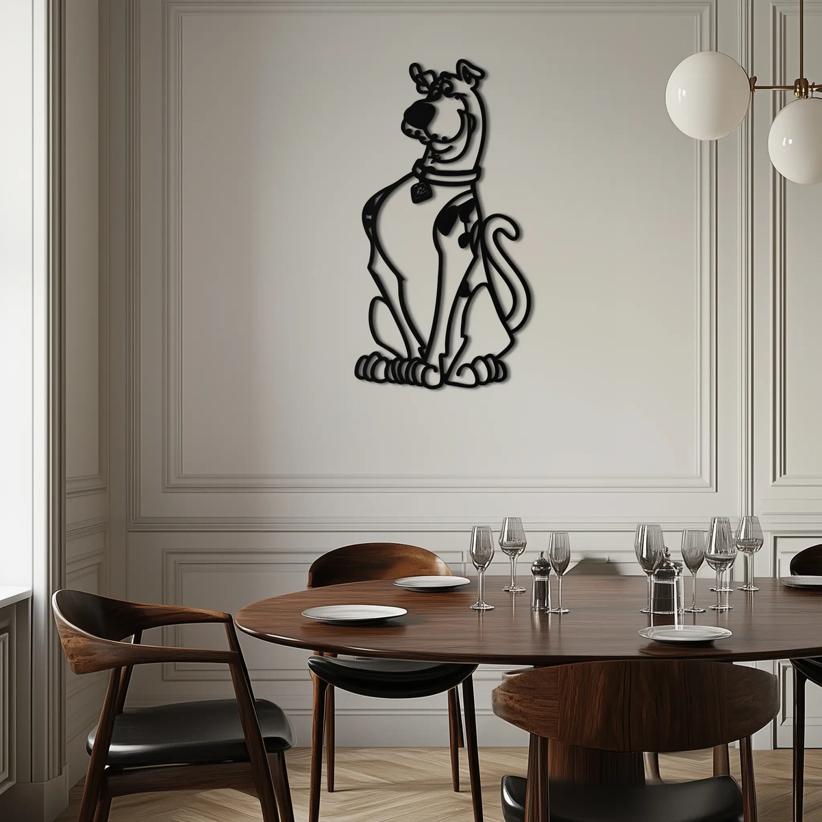 Scooby-Doo Metal Wall Art – Iconic Cartoon Character Silhouette for Fans- KAF657 by Enova Art