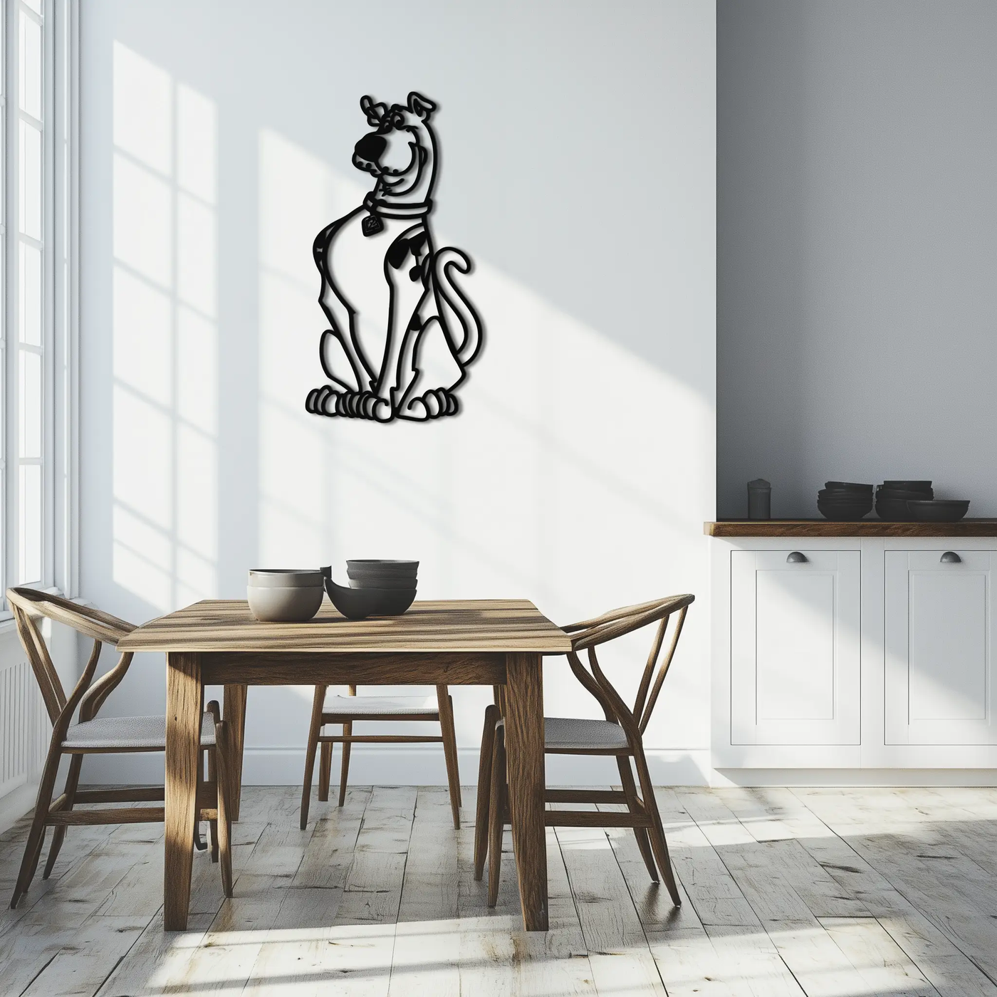 Scooby-Doo Metal Wall Art – Iconic Cartoon Character Silhouette for Fans- KAF657 by Enova Art