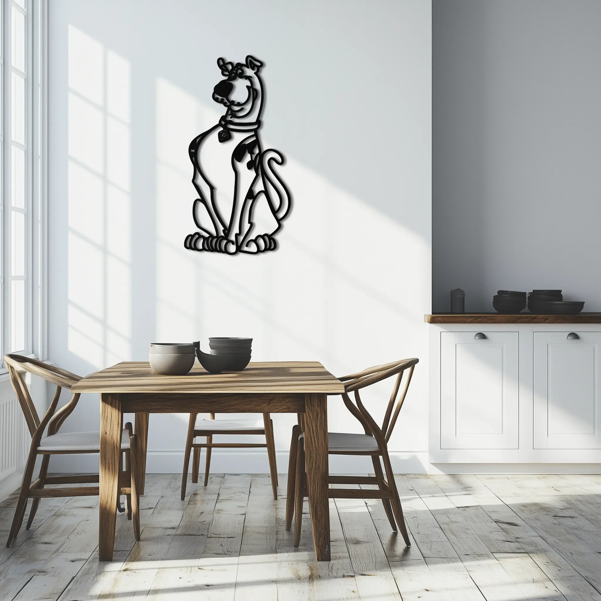 Scooby-Doo Metal Wall Art – Iconic Cartoon Character Silhouette for Fans- KAF657 by Enova Art
