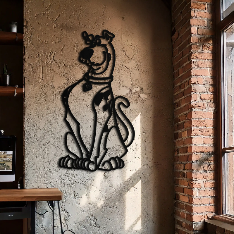 Scooby-Doo Metal Wall Art – Iconic Cartoon Character Silhouette for Fans- KAF657 by Enova Art
