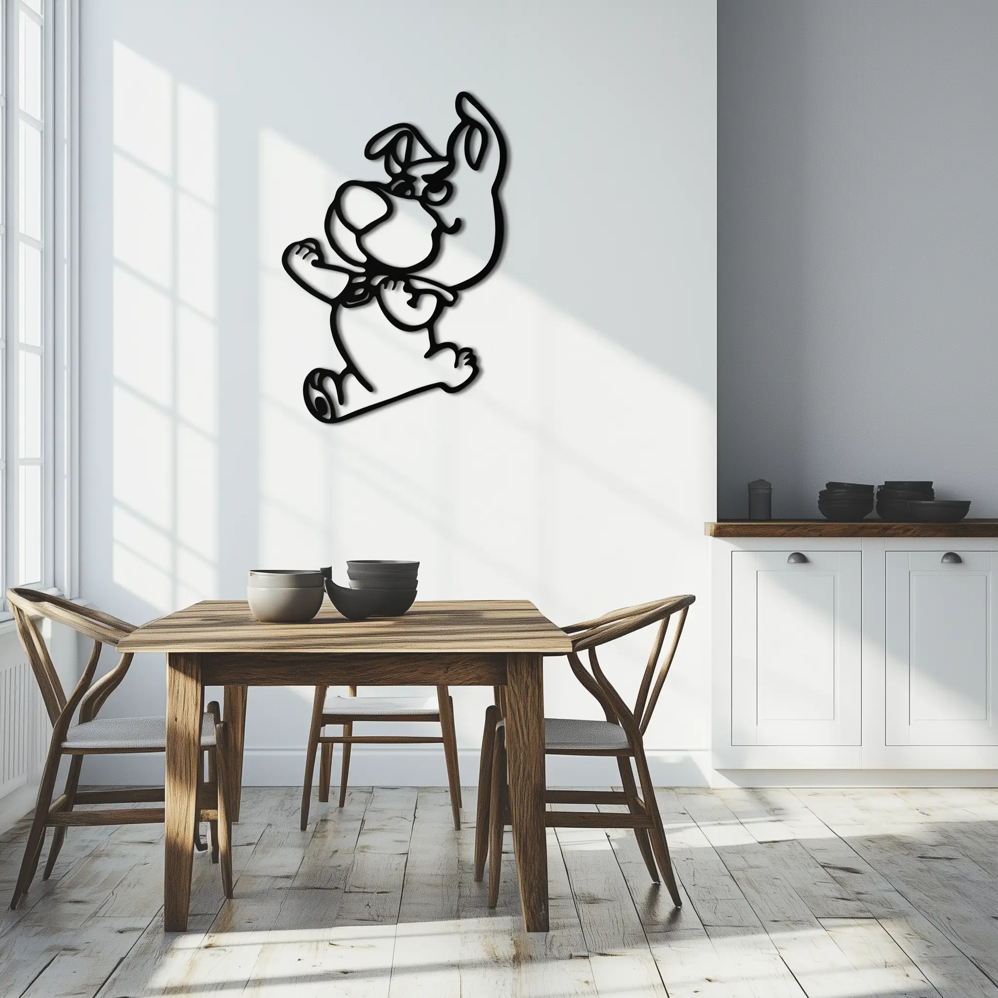 Scrappy-Doo Metal Wall Art – Playful Cartoon Character Silhouette for Fans- KAF658 by Enova Art