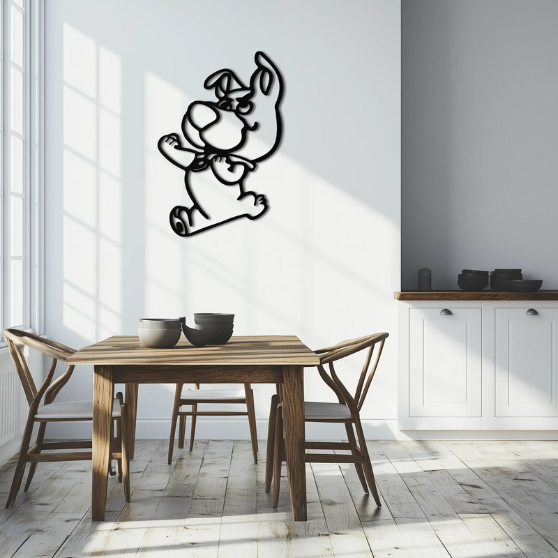 Scrappy-Doo Metal Wall Art – Playful Cartoon Character Silhouette for Fans- KAF658 by Enova Art