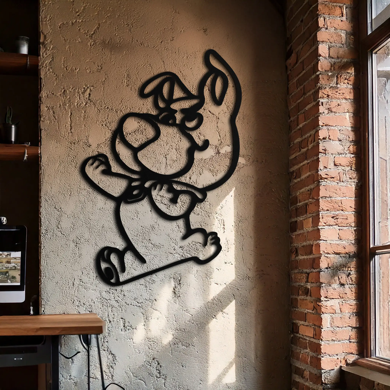Scrappy-Doo Metal Wall Art – Playful Cartoon Character Silhouette for Fans- KAF658 by Enova Art