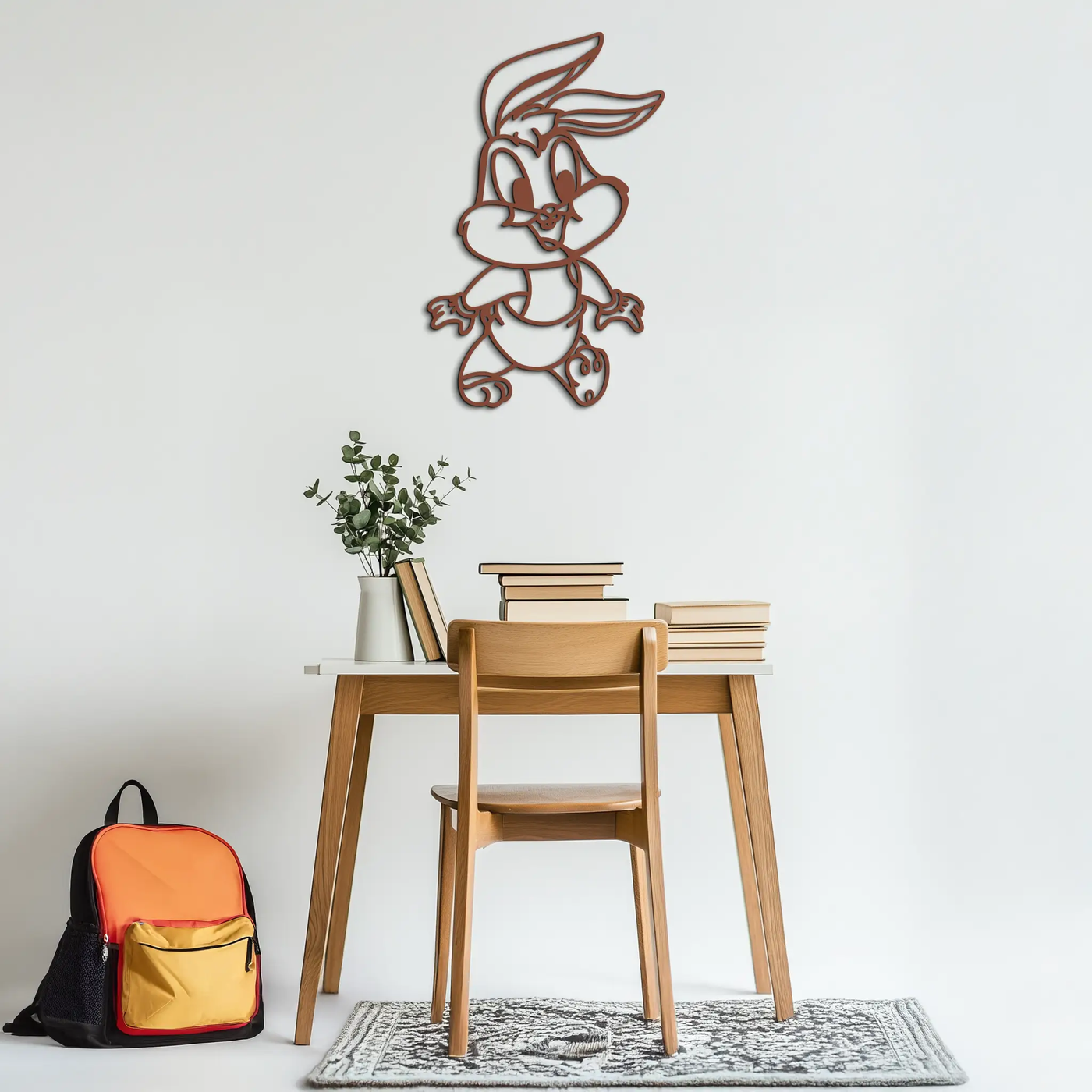 Baby Bugs Bunny Metal Wall Art – Classic Cartoon Character Silhouette for Fans- KAF659 by Enova Art