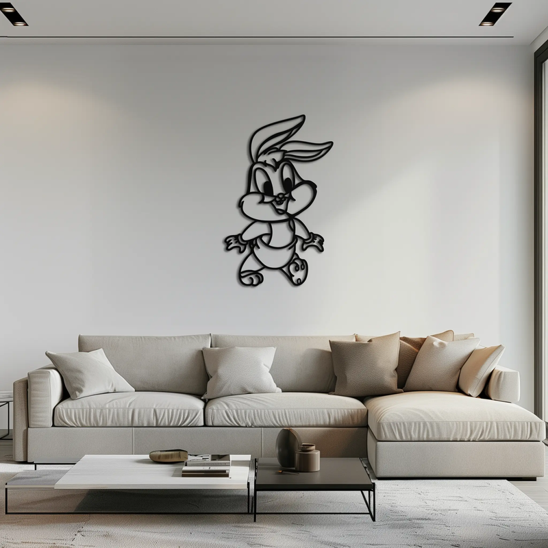 Baby Bugs Bunny Metal Wall Art – Classic Cartoon Character Silhouette for Fans- KAF659 by Enova Art