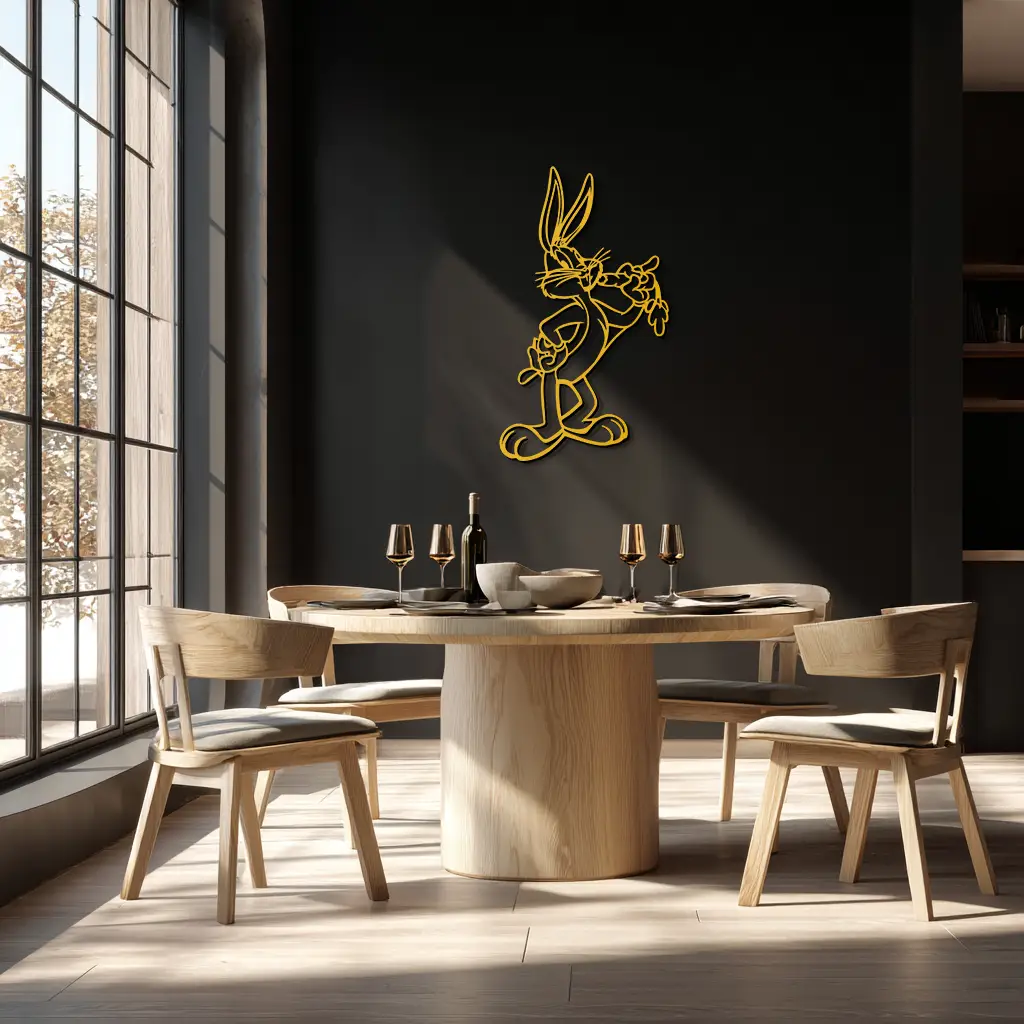 Bugs Bunny Metal Wall Art – Iconic Cartoon Character Silhouette for Fans- KAF660 by Enova Art