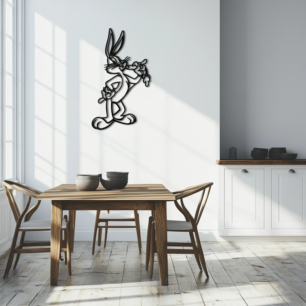 Bugs Bunny Metal Wall Art – Iconic Cartoon Character Silhouette for Fans- KAF660 by Enova Art