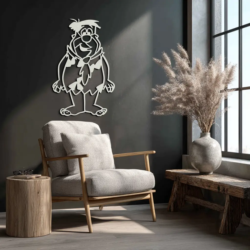 Fred Flintstone Metal Wall Art – Iconic Cartoon Character Silhouette for Fans- KAF662 by Enova Art