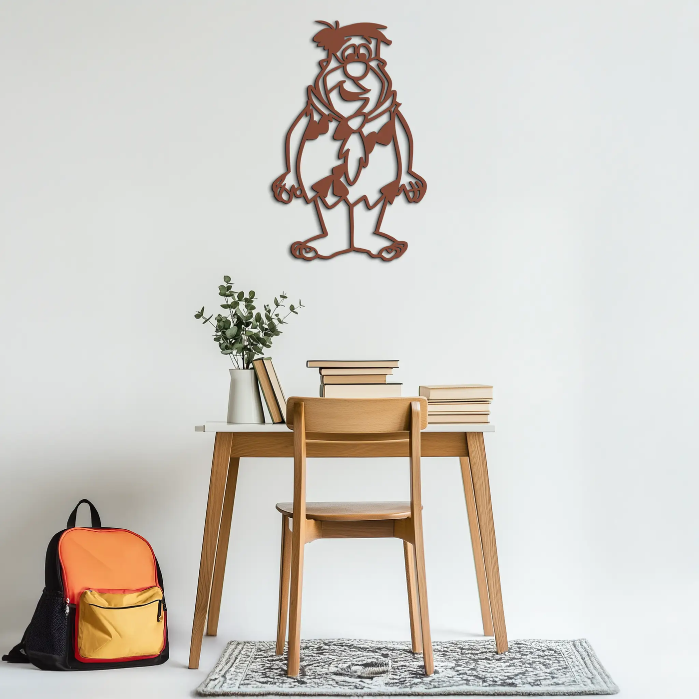 Fred Flintstone Metal Wall Art – Iconic Cartoon Character Silhouette for Fans- KAF662 by Enova Art