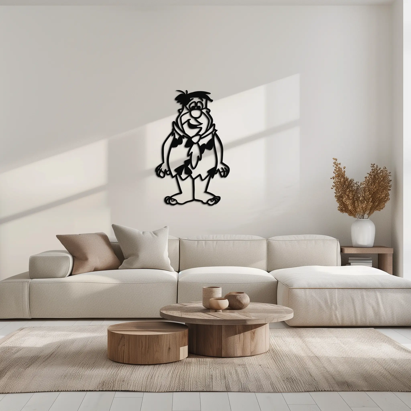 Fred Flintstone Metal Wall Art – Iconic Cartoon Character Silhouette for Fans- KAF662 by Enova Art