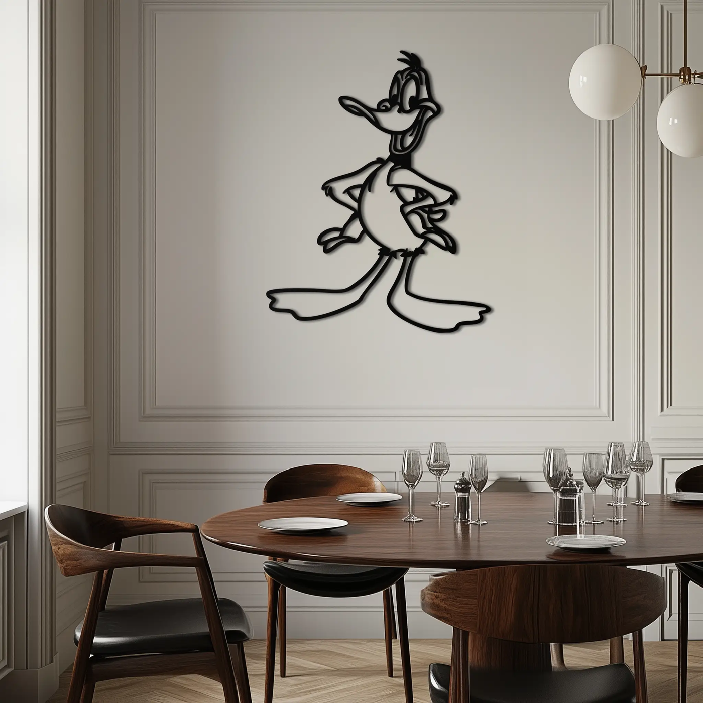 Daffy Duck Metal Wall Art – Classic Cartoon Character Silhouette for Fans- KAF663 by Enova Art