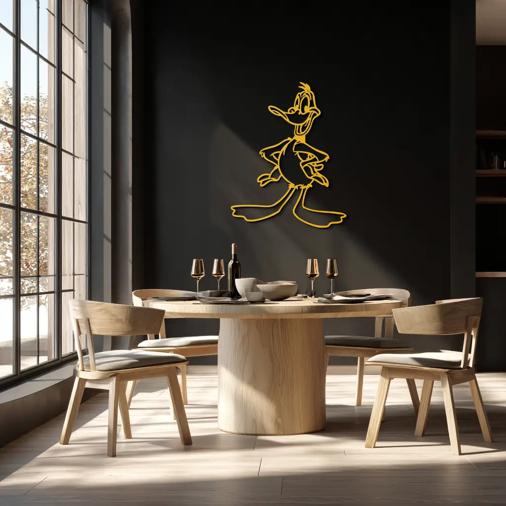 Daffy Duck Metal Wall Art – Classic Cartoon Character Silhouette for Fans- KAF663 by Enova Art