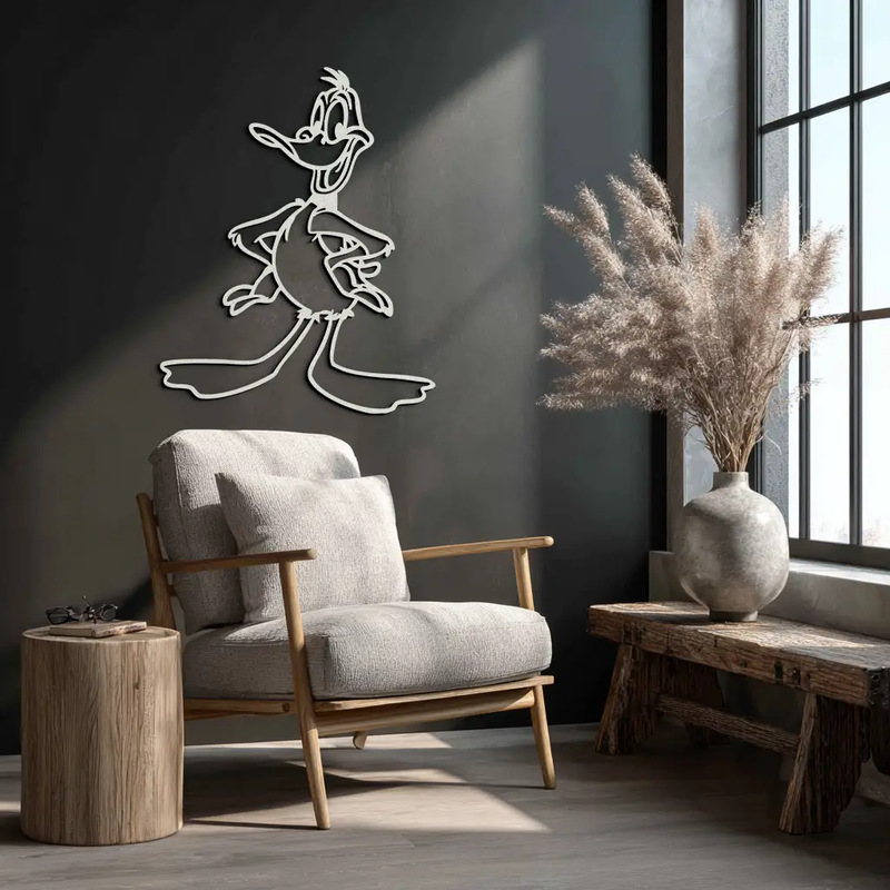 Daffy Duck Metal Wall Art – Classic Cartoon Character Silhouette for Fans- KAF663 by Enova Art