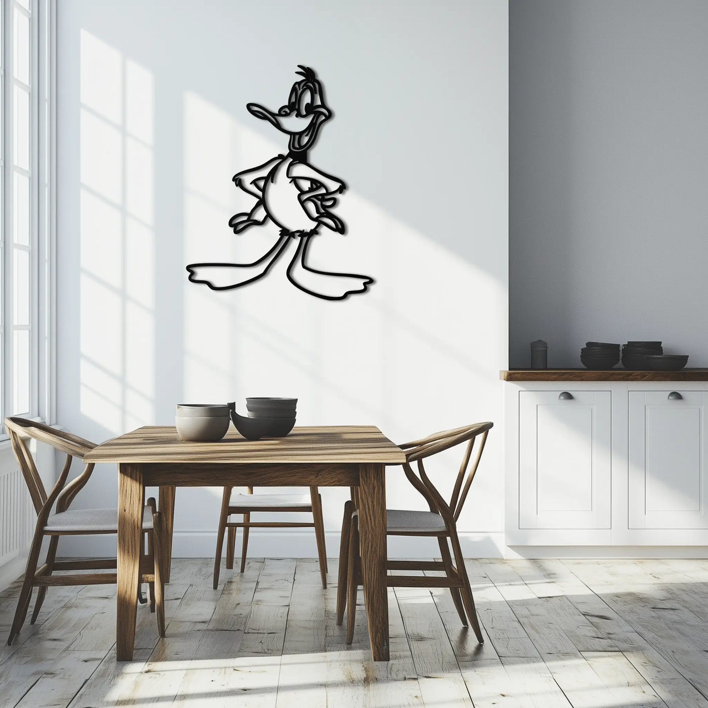 Daffy Duck Metal Wall Art – Classic Cartoon Character Silhouette for Fans- KAF663 by Enova Art