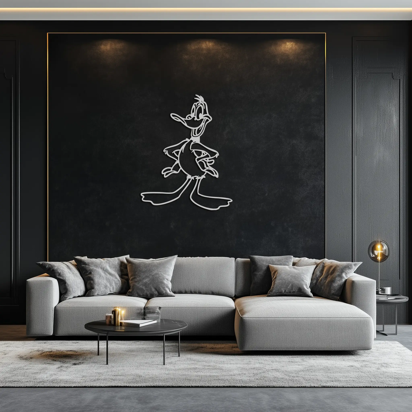 Daffy Duck Metal Wall Art – Classic Cartoon Character Silhouette for Fans- KAF663 by Enova Art