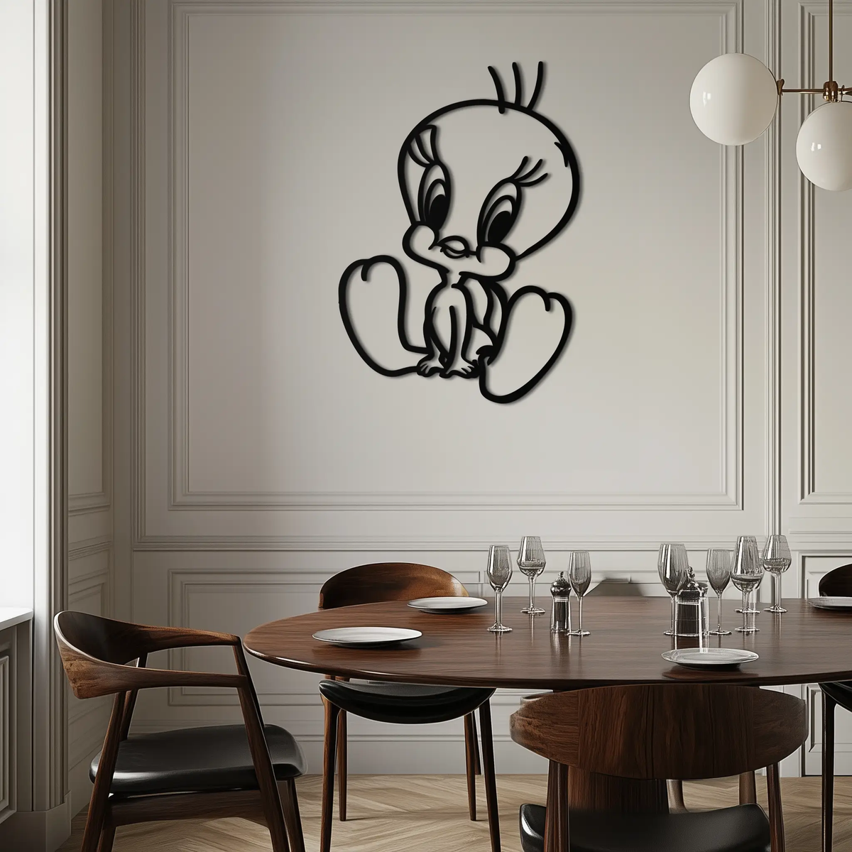 Tweety Bird Metal Wall Art – Classic Cartoon Character Silhouette for Fans- KAF666 by Enova Art
