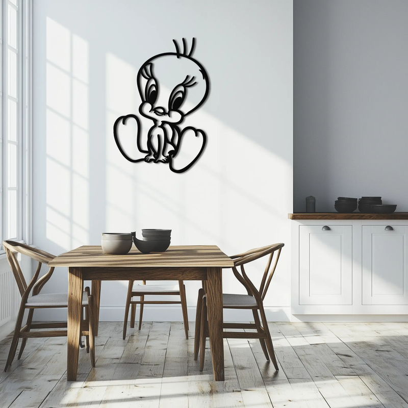Tweety Bird Metal Wall Art – Classic Cartoon Character Silhouette for Fans- KAF666 by Enova Art