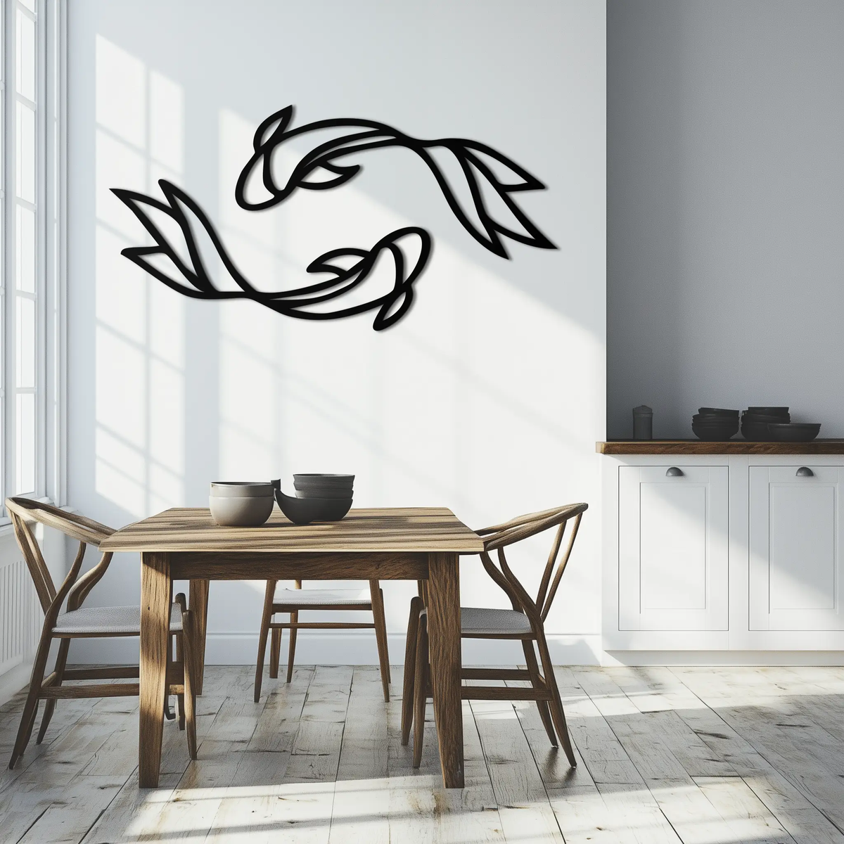 Koi Fish Metal Wall Art – Elegant Silhouette Design for Nature Lovers- KAF667 by Enova Art