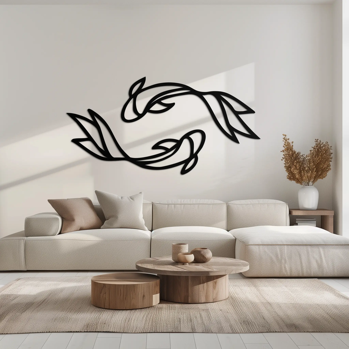 Koi Fish Metal Wall Art – Elegant Silhouette Design for Nature Lovers- KAF667 by Enova Art