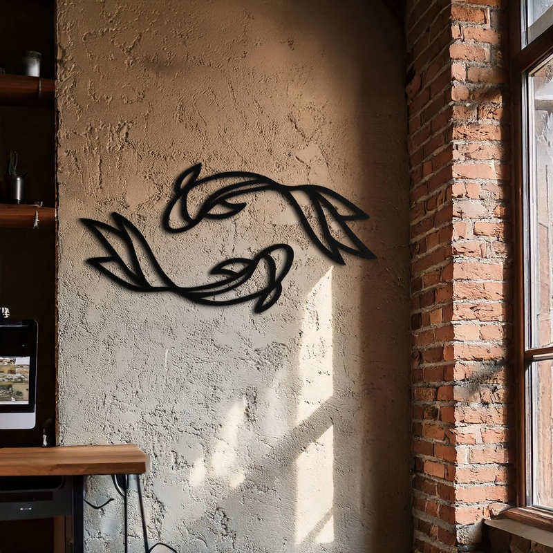 Koi Fish Metal Wall Art – Elegant Silhouette Design for Nature Lovers- KAF667 by Enova Art