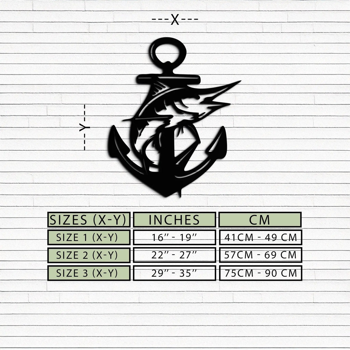 Anchor and Fish Metal Wall Art – Nautical-Inspired Design for Sea Lovers- KAF668 by Enova Art