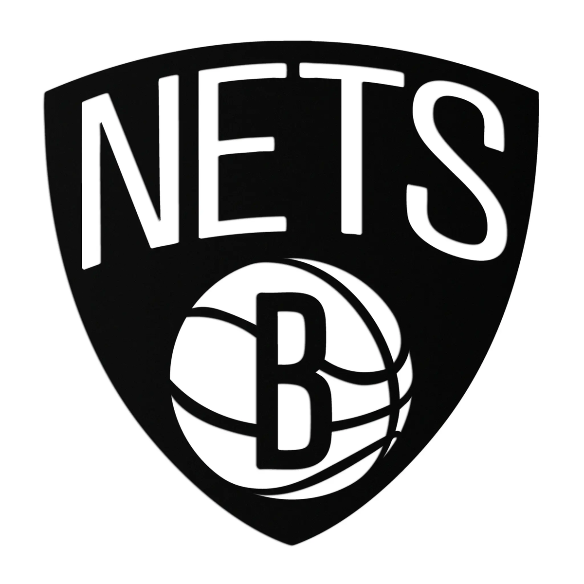 Brooklyn Nets Logo Silhouette Metal Wall Art – Modern Sports-Inspired Decor - KAF669 by Enova Art