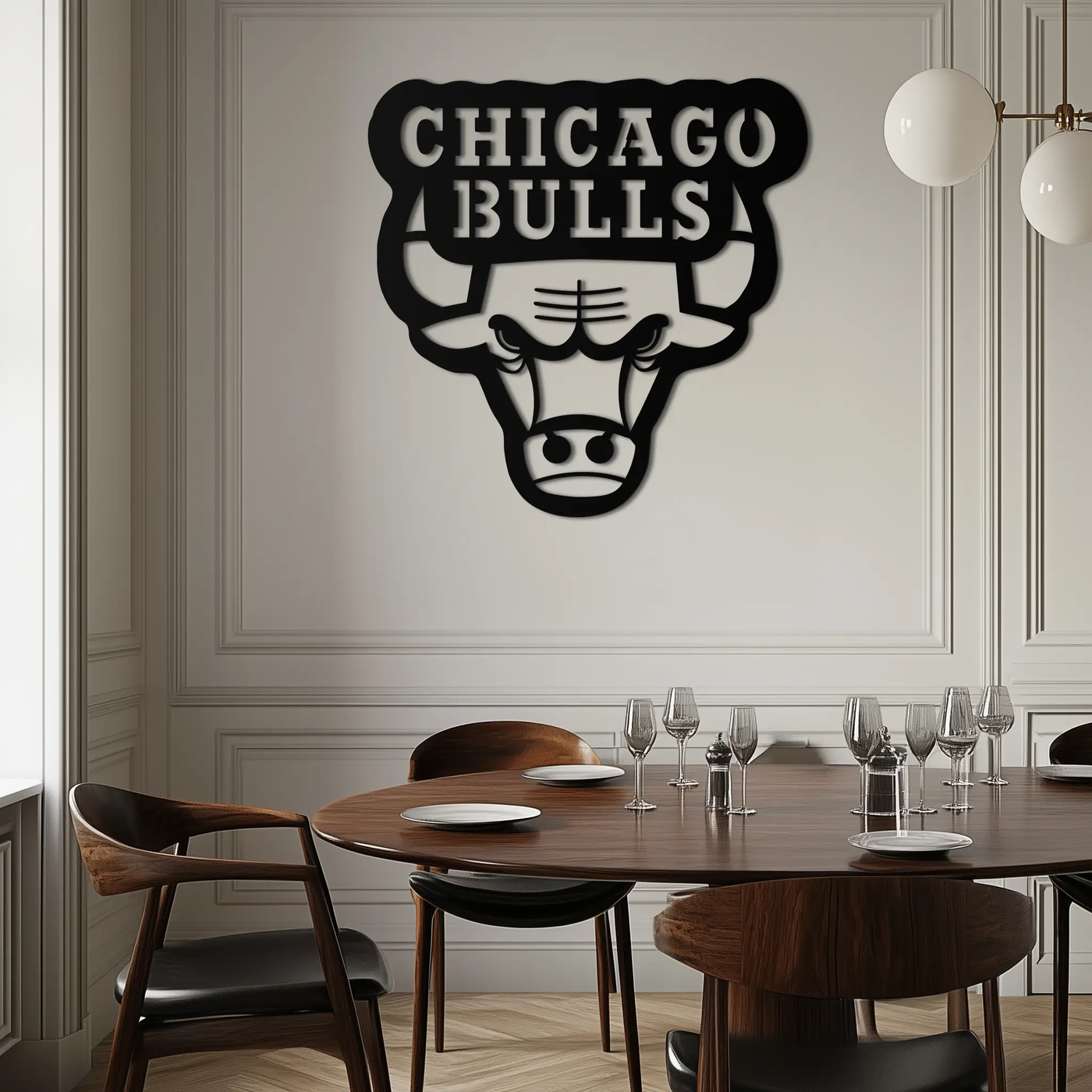Chicago Bulls Logo Metal Wall Art – Iconic NBA Team Emblem for Sports Fans- KAF672 by Enova Art