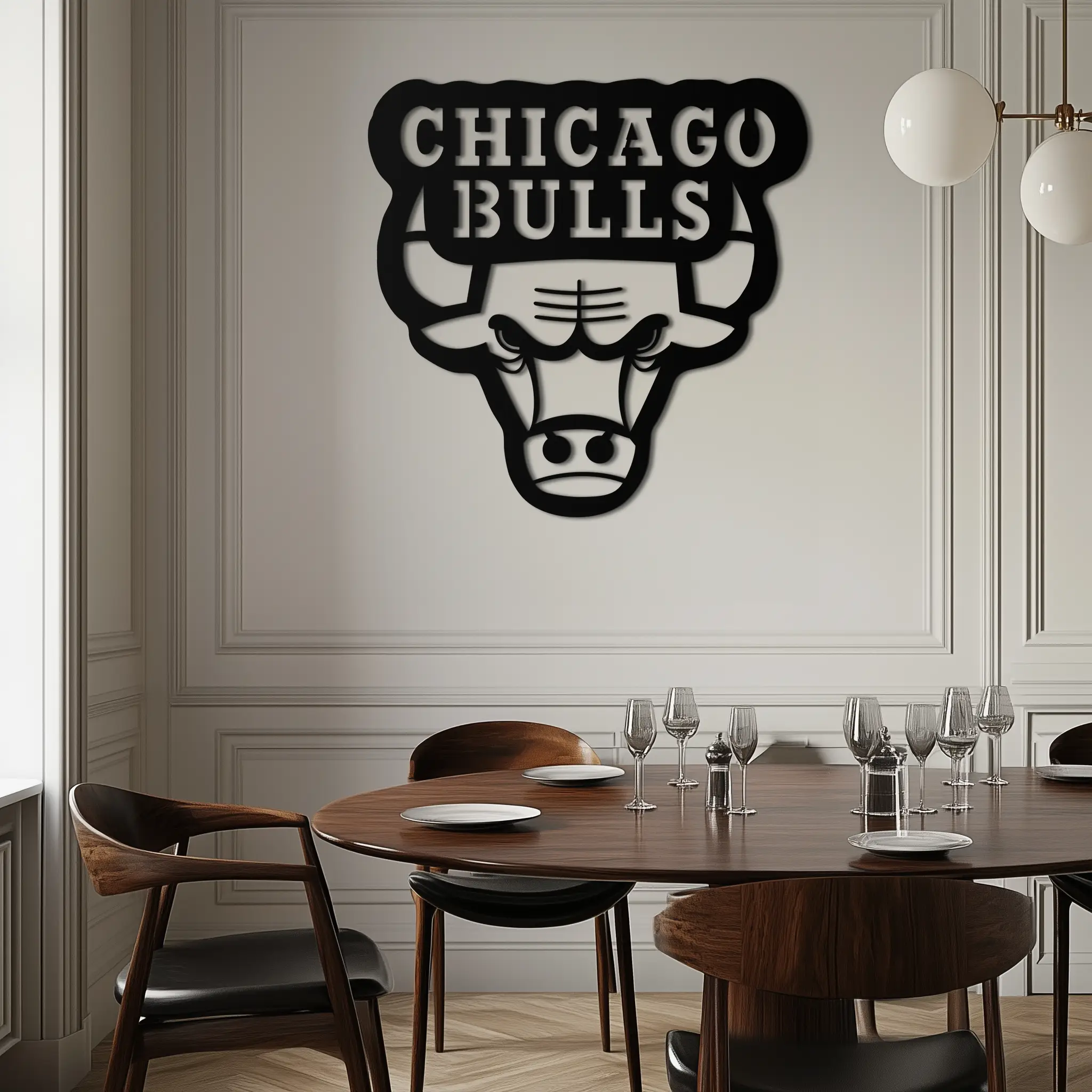 Chicago Bulls Logo Metal Wall Art – Iconic NBA Team Emblem for Sports Fans- KAF672 by Enova Art