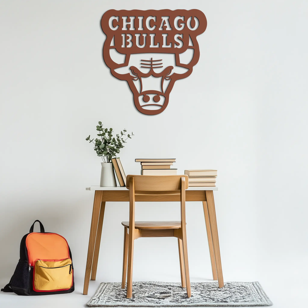 Chicago Bulls Logo Metal Wall Art – Iconic NBA Team Emblem for Sports Fans- KAF672 by Enova Art