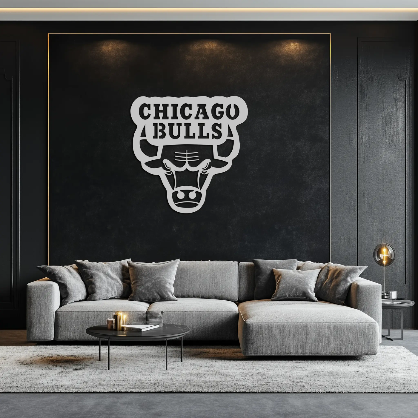 Chicago Bulls Logo Metal Wall Art – Iconic NBA Team Emblem for Sports Fans- KAF672 by Enova Art