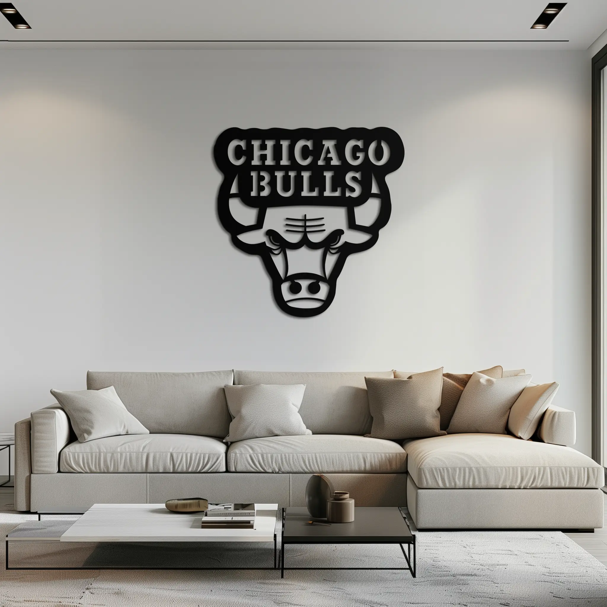 Chicago Bulls Logo Metal Wall Art – Iconic NBA Team Emblem for Sports Fans- KAF672 by Enova Art