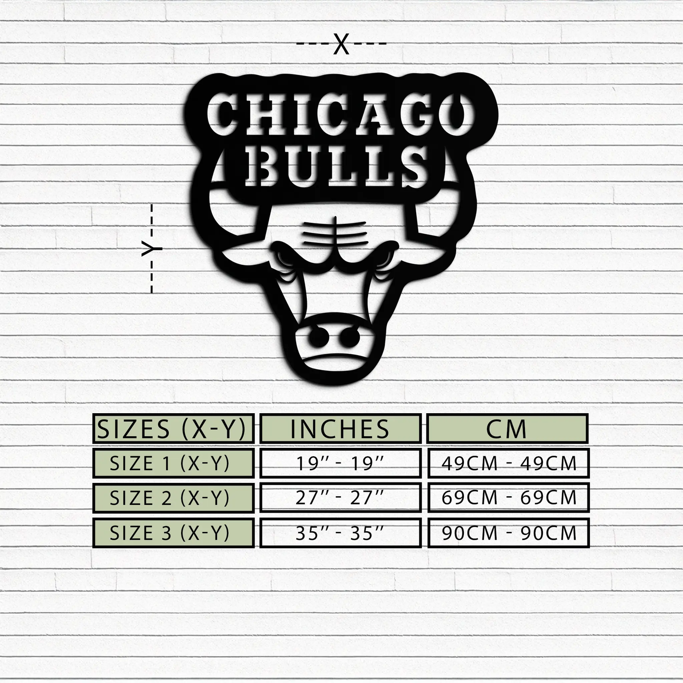 Chicago Bulls Logo Metal Wall Art – Iconic NBA Team Emblem for Sports Fans- KAF672 by Enova Art